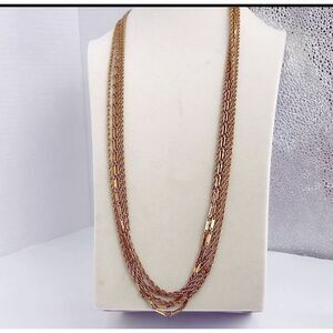 Vintage 70’s boho festival 5 chain strand 28” necklace.